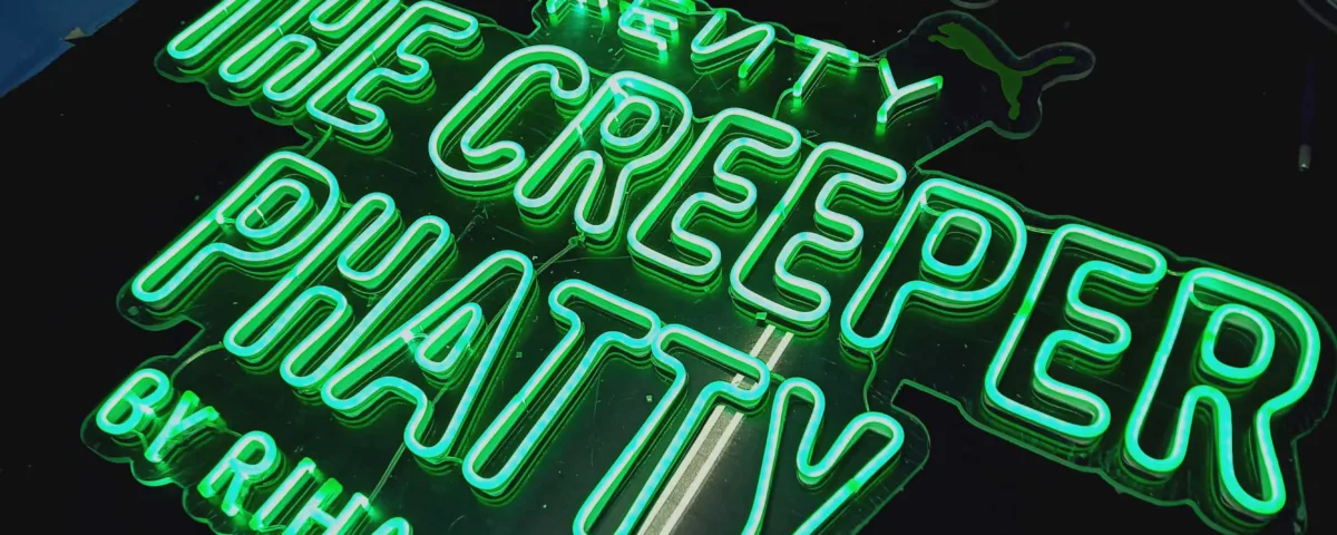 ‘THE CREEPER PHATTY’ Green LED Neon Sign